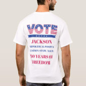 Aangepaste kandidaatstem 250 jaar Amerika T-shirt (Achterkant)