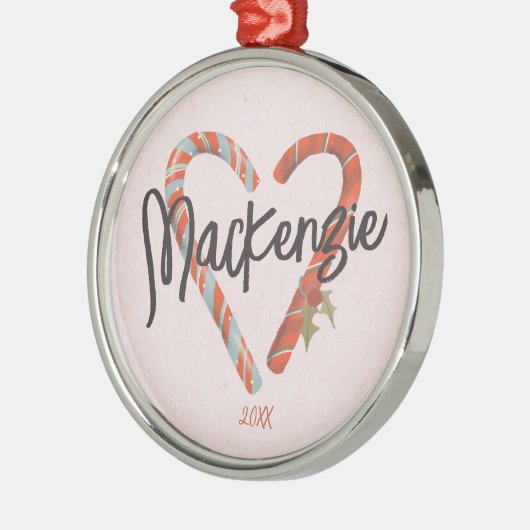 Aangepaste kandrietnaam kerstmis metalen ornament (Links)