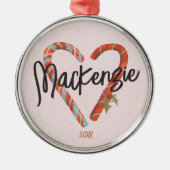 Aangepaste kandrietnaam kerstmis metalen ornament (Voorkant)