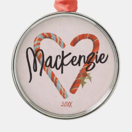 Aangepaste kandrietnaam kerstmis metalen ornament