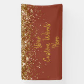 Aangepaste Kaneel & Goud Aangepast Verjaardagsfees Spandoek (Verticaal)