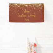 Aangepaste Kaneel & Goud Aangepast Verjaardagsfees Spandoek (Insitu)