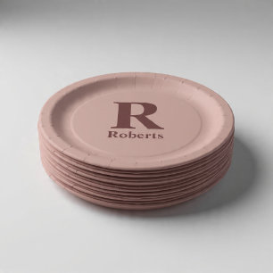 Aangepaste kaneel Roos Initiaal/voornaam/familiena Papieren Bordje