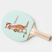 Aangepaste kangoeroe met kerstmuts Kerstmis Tafeltennisbatje (Zijkant)