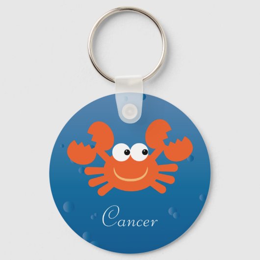 Aangepaste Kanker Dierenriemteken met Cute Krab Sleutelhanger (Voorkant)