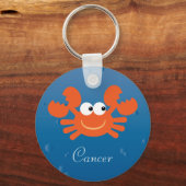 Aangepaste Kanker Dierenriemteken met Cute Krab Sleutelhanger (Voorkant)