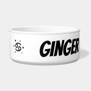 Aangepaste kanker Zodiac teken Keramische Pet Bowl Voerbakje