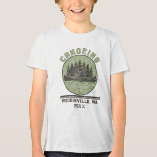 Aangepaste kanoën Lover Canoer Locatie Datum Naam Tri-Blend Shirt