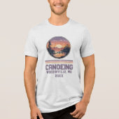 Aangepaste Kanovaren Lover Kano Locatie Datum Naam Tri-Blend Shirt (Voorkant)