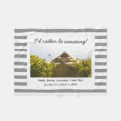 Aangepaste kanovende foto grijze en witte strepen fleece deken (Voorkant (Horizontaal))