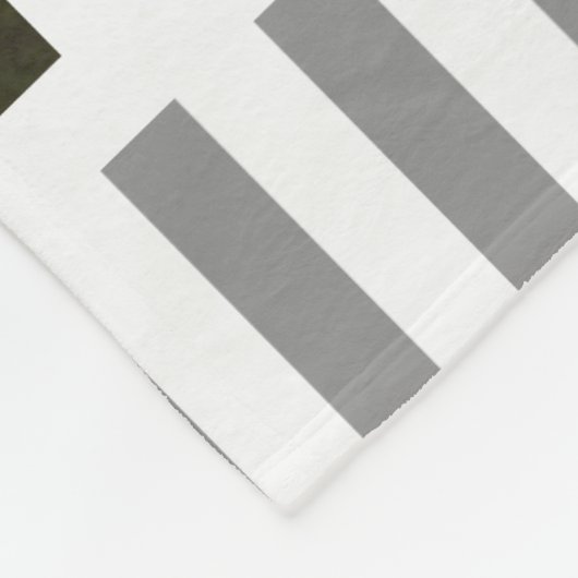 Aangepaste kanovende foto grijze en witte strepen fleece deken (Hoek)