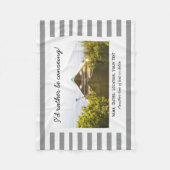 Aangepaste kanovende foto grijze en witte strepen fleece deken (Voorkant)