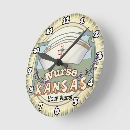 Aangepaste Kansas Nurse Clock Ronde Klok (Hoek)
