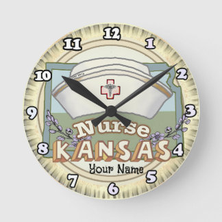 Aangepaste Kansas Nurse Clock Ronde Klok