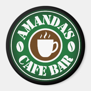 Aangepaste kantine café bar logo magnet voor koff