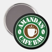 Aangepaste kantine café bar logo magnet voor koffi (Voorkant / Achterkant)