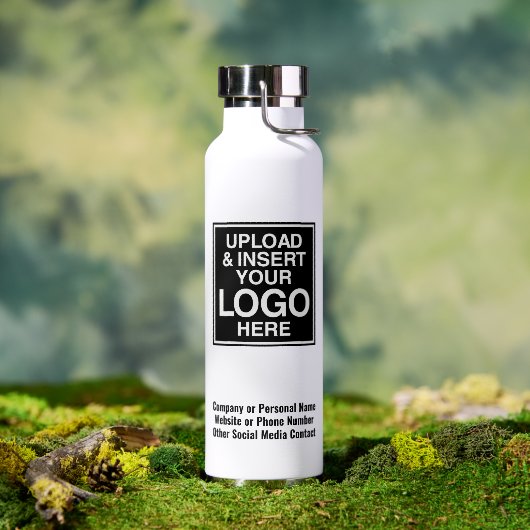 Aangepaste Kantoor Business Logo 3 regels tekst Waterfles (Buiten)