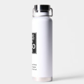 Aangepaste Kantoor Business Logo 3 regels tekst Waterfles (Achterkant)