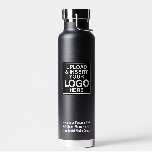 Aangepaste Kantoor Business Logo 3 regels tekst Waterfles (Links)