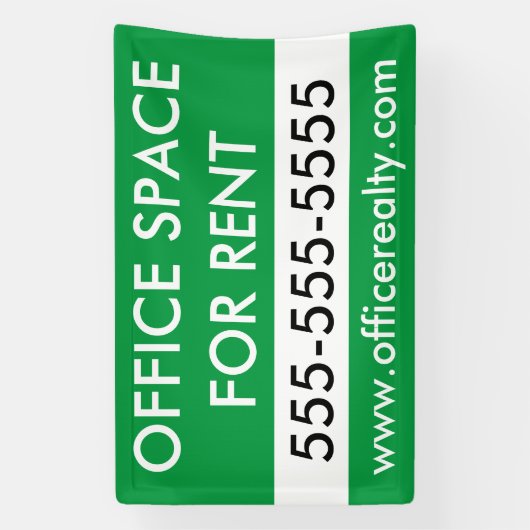 Aangepaste Kantoor Huur Commercieel Vastgoed Spandoek (Verticaal)