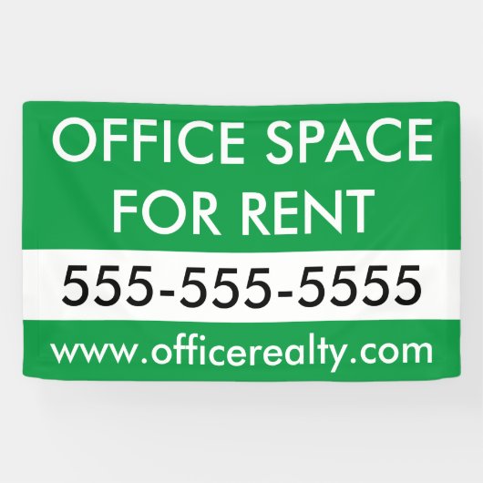 Aangepaste Kantoor Huur Commercieel Vastgoed Spandoek (Horizontaal)