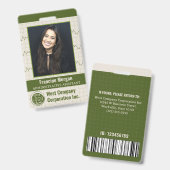 Aangepaste Kantoor Medewerker Photo Bar Code Bedri Badge (Voor- en achterkant)