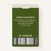 Aangepaste Kantoor Medewerker Photo Bar Code Bedri Badge (Achterkant)