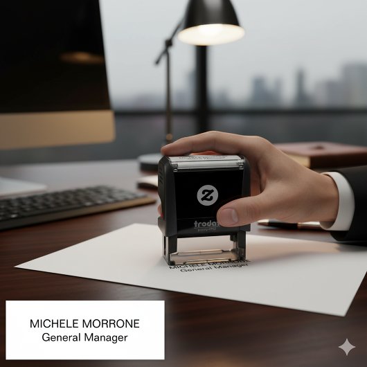 Aangepaste Kantoor-stempel met naam en functietite Zelfinktende Stempel