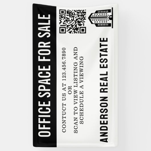 Aangepaste Kantoor te koop Bedrijfsvastgoed Spandoek (Verticaal)