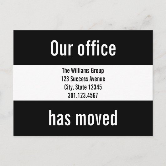 Aangepaste Kantoor Verhuisaankondiging Briefkaart (Voorkant)