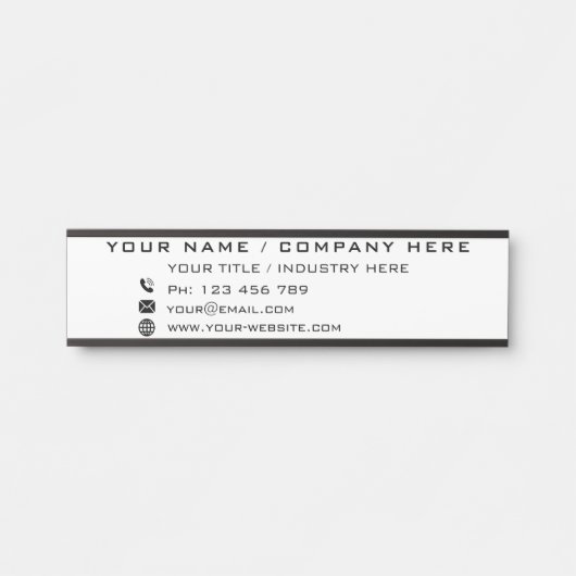 Aangepaste Kantoor voor bedrijfsdeuren Deurbordje (Voorkant)