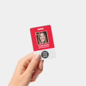 Aangepaste Kantoor werknemer foto, streepjescode,  Badge (Handheld)