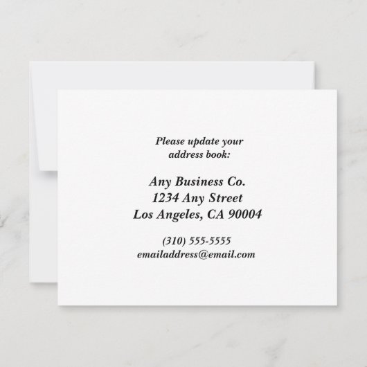 Aangepaste kantooradreswijziging van kantoren aankondiging (Achterkant)