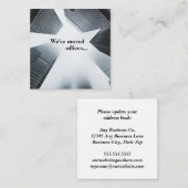 Aangepaste kantooradreswijziging van kantoren notitiekaartje (Voorkant / Achterkant)