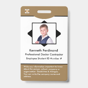 Aangepaste kantoorbarcode-logo ID-kaart Badge