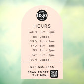 Aangepaste kantooruren met Store Logo en QR-code Raamsticker (Vel 3)