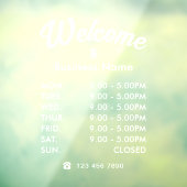 Aangepaste kantooruren raamsticker (Vel 3)