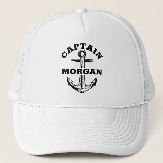 Aangepaste Kapitein Anker Naam Gepersonaliseerd Trucker Pet (Voorkant)