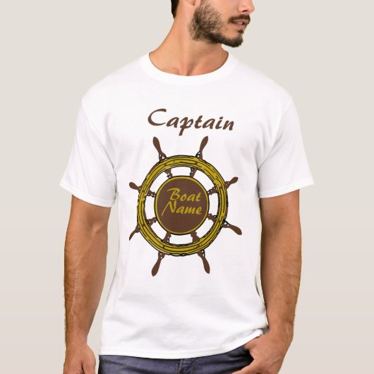 Aangepaste kapitein boot Naam Anchor T-Shirt (Voorkant)