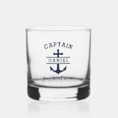 Aangepaste Kapitein Boot Nautilische Anker Whisky Glas (Voorkant)