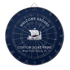 Aangepaste Kapitein Boot Nautisch Schip logo Navy Dartbord