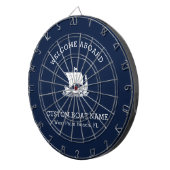 Aangepaste Kapitein Boot Nautisch Schip logo Navy Dartbord (Voorkant Rechts)