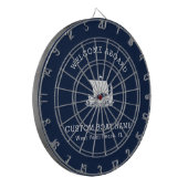 Aangepaste Kapitein Boot Nautisch Schip logo Navy Dartbord (Voorkant Links)
