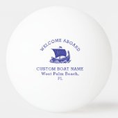 Aangepaste Kapitein Boot Nautisch Schip logo Navy Pingpongbal (Voorkant)