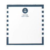 Aangepaste kapitein boot nautische anker marine st notitieblok (Voorkant)
