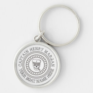 Aangepaste kapitein en anker naam boot sleutelhanger