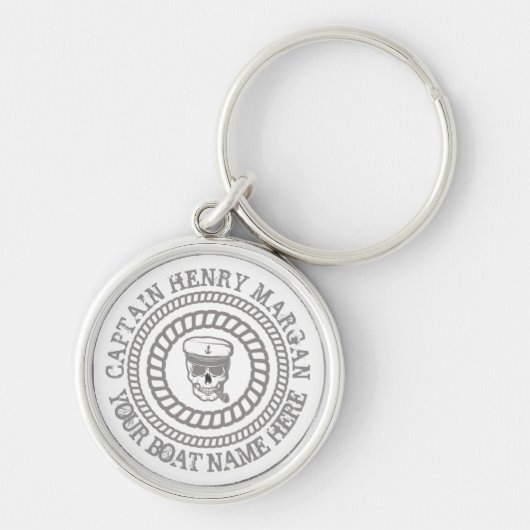 Aangepaste kapitein en anker naam boot sleutelhanger (Voorkant)