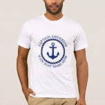 Aangepaste kapitein en bootnaamanker en touw t-shirt<br><div class="desc">Aangepaste kapitein en bootnaamanker en touw</div>