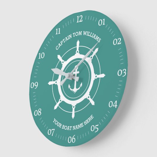 Aangepaste kapitein en bootnaamanker Turquoise Grote Klok (Hoek)