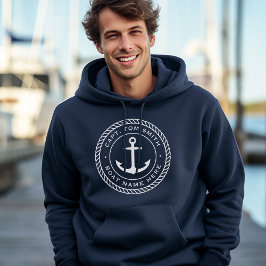 Aangepaste kapitein en bootnaamankertouw hoodie